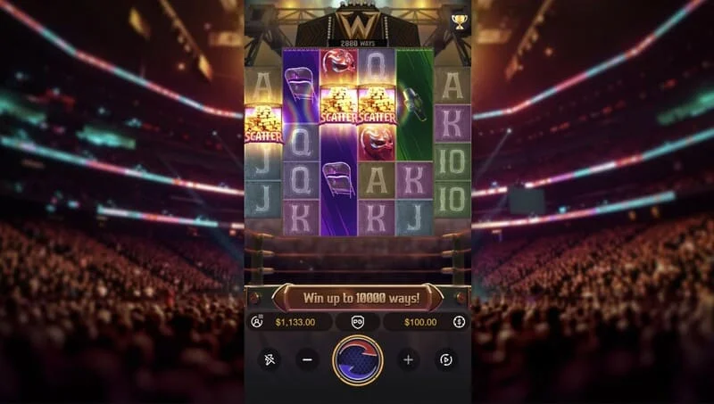 Reel Royale Showdown - dört Scatter, bonus turunu tetikliyor